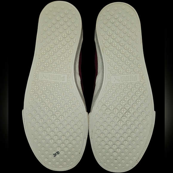 Puma Red Velvet Sneakers with Embroidered Details Size New - Picture 5 of 6